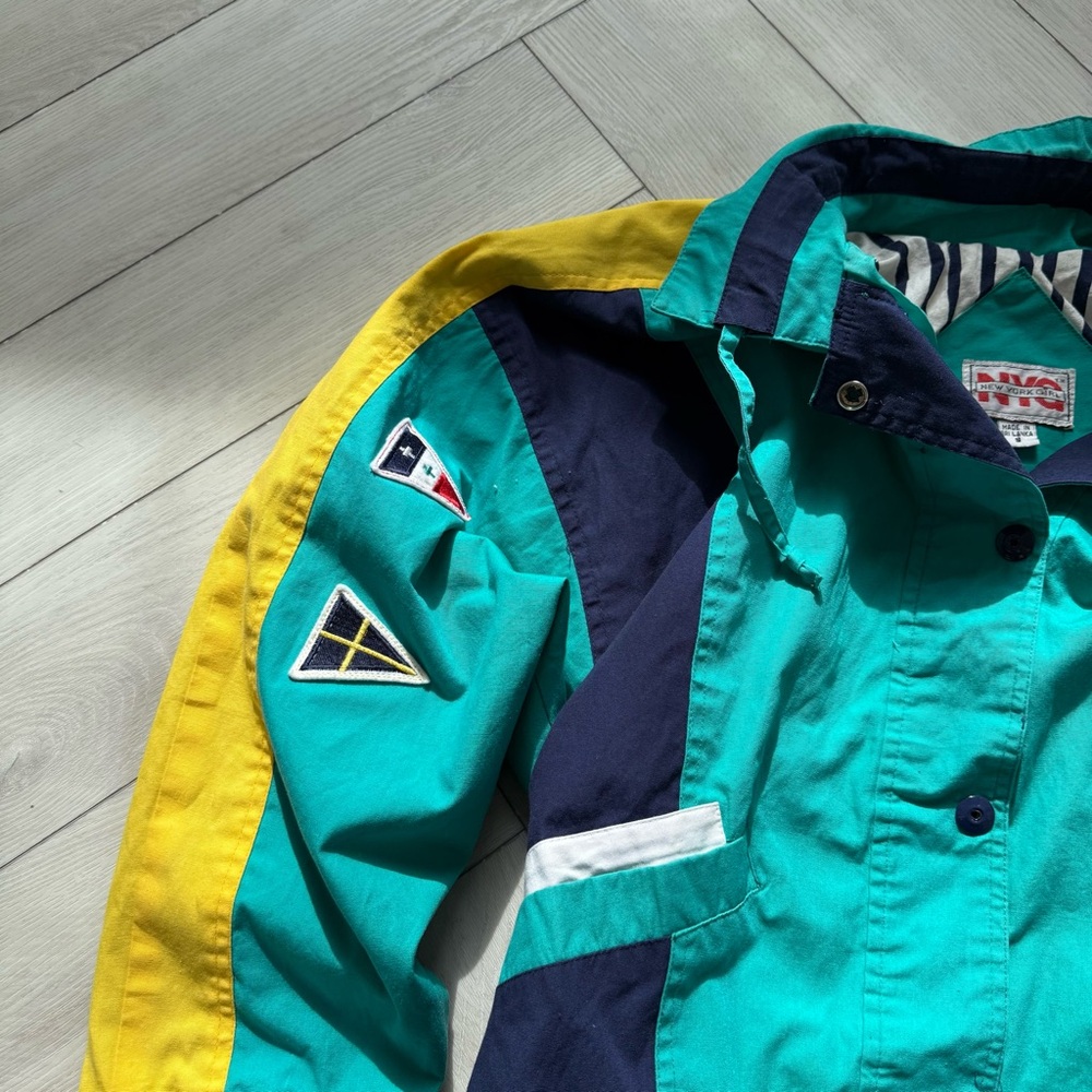 ๐ 80s Retro Color Block Patch Jacket - Picture 5 of 10